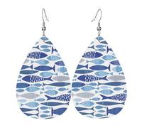 Texture légère de luxe - Convient pour un usage quotidien, une fête, un rendez-vous galant, boucles d'oreilles en cuir imprimé en forme de larme