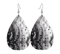 Texture légère de luxe - Convient pour un usage quotidien, une fête, un rendez-vous galant, des boucles d'oreilles en cuir imprimé en forme de larme