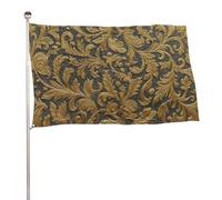 Texture murale décorative de luxe avec motifs dorés, drapeau de jardin de 0,9 x 1,5 m, bannière décorative pour cour, porche, pelouse, ferme