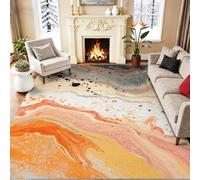 Texture Ondes Éclaboussures Couleur Tapis de Salon 160 x 230 cm Lavable Coloré | Moderne Abstrait, Antidérapant Tissu Ras Court Doux, pour Tapis Chambre Salle à Manger Salle des Enfants