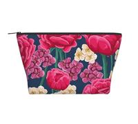 Texture Rose Rose-Rouge, Trousse de Toilette Trousse de Maquillage Sac à cosmétiques Trousse de Toilette de Voyage Portable
