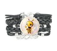 Texture,Sangle,Dessin Animé,Abeille,Diffraction,Réglable,Cuir,Tressé,Bra | Multistrat,Punk,Bracelet,Fait main,Offre,Bangle,Accessoire,Amie,Amoureux,Ethnique,Amitié,Anniversaire,Noël,Musique,Art