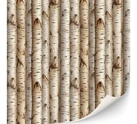 TexturKontor Lot de 3 feuilles autocollantes pour mur de briques - Pour maison de poupée - Échelle 1:12 (troncs de bouleau)