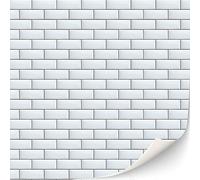 TexturKontor Lot de 3 feuilles de carreaux muraux autocollants pour salle de bain, cuisine, métro pour maisons de poupée, échelle 1:12 (carreaux de métro émaillés blancs)