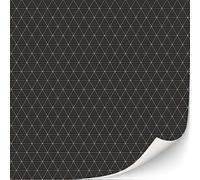 TexturKontor Lot de 3 feuilles de papier peint autocollant pour maison de poupée - Échelle 1:12 - Moderne - Art déco - Triangles - Noir et doré