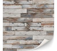 TexturKontor Lot de 3 feuilles de revêtement de sol autocollant pour maison de poupée Échelle 1:12 (bleu shabby, blanc)