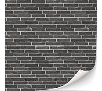 TexturKontor Lot de 3 feuilles de revêtement mural autocollant pour maison de poupée Échelle 1:12 (brique noire) 0003