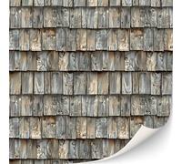 TexturKontor Lot de 3 feuilles de tuiles autocollantes et bardeaux de toit pour maisons de poupée Échelle 1:12 (bardeaux de toit en bois)
