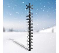 Texvora Bâton de mesure de chute de neige de 61 cm avec flocon de neige, jauge de neige en métal pour cour, jardin et terrasse