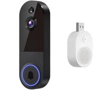 Texvora Caméra Sonnette vidéo sans Fil, Vue en Direct HD, sécurité connectée pour la Maison, Charge USB, détection Humaine IA, Audio bidirectionnel, Vision Nocturne jusqu'à 10 m, Installation Facile