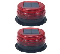 Texvora Lot de 2 lampes solaires LED pour véhicules de travail, coque ABS, 12 x 12 x 6,50 cm, panneau solaire monocristallin, balises d'alerte nocturne en orange, rouge, vert, bleu