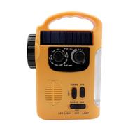 Texvora Radio d'urgence à manivelle et à énergie solaire, radio AM/FM portable avec lampe de poche et lampe de lecture, système d'alerte avec décibels élevés
