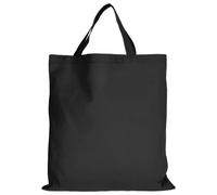 TEXXILLA Lot de 1, 5, 15, 50 sacs en coton - 28 couleurs - Avec deux poignées courtes - 38 x 42 cm - Sac de courses - Non imprimé, Noir , 38 x 42 cm