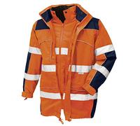 teXXor 4109-M Toronto Haute Visibilité Parka, Orange/Bleu Marine, Taille M