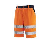 teXXor 4345-62 Erie Short haute visibilité, Orange/bleu Marine, Taille 62