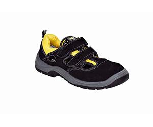 texxor 6115-39 Sandales de sécurité Romans S1, Taille 5.5, Noir/Gris/Jaune