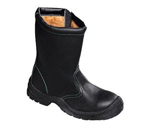 teXXor 6340-47 Zipper Bottes d'hiver de sécurité avec fermeture à glissière S3, Noir/vert, 47