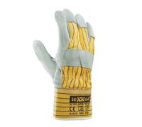 teXXor Gants en cuir croûte de bovin Eifel cuir naturel/drell jaune/bleu (12 paires) 10