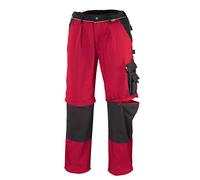 teXXor Pantalon de travail 2 en 1 en toile 320 et renforts en Cordura, rouge, 20-008353-56