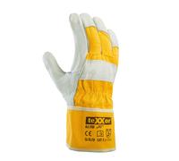 teXXor Top Gants en cuir de boeuf K2 Cuir naturel/Drell jaune (12 paires) 12