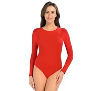 Teyli - Body femme en tissu de haute qualité, manches longues et taille cintrée. Culotte intégrée pour un confort optimal. Rouge XS