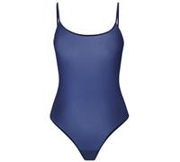 Teyli Body string femme en résille - Lingerie à fines bretelles élégante - Sous-vêtement féminin léger et séduisant. Bleu XXL