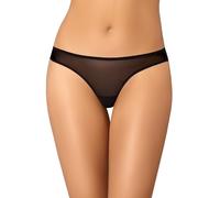 Teyli Culotte brésilienne en Maille avec Dentelle Lacea, Noir, XXL Grande Taille