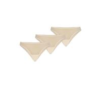 Teyli Culotte Brésilienne en Résille pour Femme - avec Finition sans Couture - Lingerie féminine Beige M