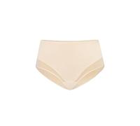 Teyli - Culotte Femme en Coton avec détails Transparents en résille et Taille Haute.Beige L