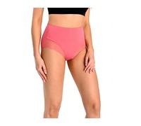 Teyli - Culotte Femme en Coton avec détails Transparents en résille et Taille Haute.Coral XL