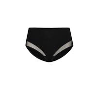 Teyli - Culotte Femme en Coton avec détails Transparents en résille et Taille Haute.Noir L
