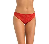 Teyli Culotte Femme Taille Basse Entièrement en Maille avec Élément en Dentelle À L’Avant Élégante Et Confortable pour Le Quotidien, Mettant en Valeur La Silhouette Et Confortable À Porter.Rouge XXL