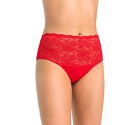 Teyli - Culotte Taille Haute en Coton avec Panneau en Dentelle à l’Avant, conçue pour Un Confort Optimal et Une Silhouette lissée.Rouge XL