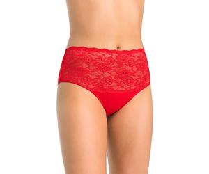 Teyli - Culotte Taille Haute en Coton avec Panneau en Dentelle à l’Avant, conçue pour Un Confort Optimal et Une Silhouette lissée.