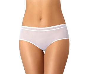 Teyli - Culotte Transparente en Maille pour Femmes, Coupe Classique et couvrante.Blanc L