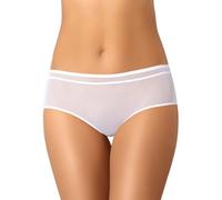 Teyli - Culotte Transparente en Maille pour Femmes, Coupe Classique et couvrante.Blanc M