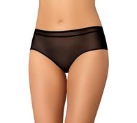 Teyli - Culotte Transparente en Maille pour Femmes, Coupe Classique et couvrante.Noir L