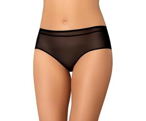 Teyli - Culotte Transparente en Maille pour Femmes, Coupe Classique et couvrante.Noir XL