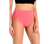 Teyli Culottes Dames en Coton À Taille Haute, Douces Et Respirantes, avec Empiècements en Résille, Offrant Un Confort Quotidien, Une Légèreté Et Une Élégance Subtile. Coral L