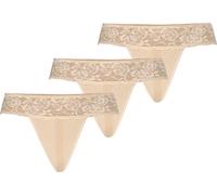 Teyli Lot de 3 : tanga femme avec dentelle florale Comfo Female 318-3 beige XS