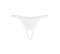 Teyli Ouvert Tanga - String Ouvert en Dentelle pour Femmes, Lingerie Sexy et élégante.Blanc S/M