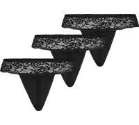 Teyli Pack de 3 : Tanga femme avec dentelle florale Comfo Female 318-3 noir XXL