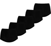 Teyli Pack de 5 : Slip taille haute en coton Classico Femme 148-5 noir 4XL