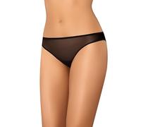 Teyli Slip Femme en Mesh Transparent - Bikinis et Slips Taille Basse pour Femmes - Slip Taille Basse avec Doublure en Coton. Noir L