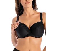 Teyli Soutien-Gorge d’Allaitement en Coton, sans Armatures, Clips Pratiques, Bretelles réglables, Dos Multi-agrafes Noir 100G