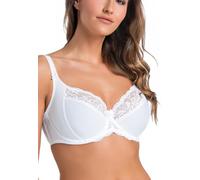 Teyli Soutien-Gorge Minimiseur sans Armature - Grande Taille avec Dentelle et Finition en Dentelle - Glamorise à Bretelles réglables Blanc 105C