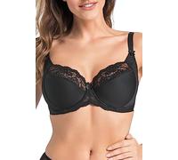 Teyli Soutien-Gorge Minimiseur sans Armature - Grande Taille avec Dentelle et Finition en Dentelle - Glamorise à Bretelles réglables Noir 105E