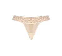 Teyli String Classiques pour Femmes - élégants, légers et Confortables, mettant subtilement en Valeur la Silhouette, en Maille avec Une Touche de Dentelle. Beige XS
