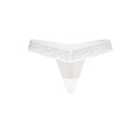 Teyli String Classiques pour Femmes - élégants, légers et Confortables, mettant subtilement en Valeur la Silhouette, en Maille avec Une Touche de Dentelle. Blanc XS