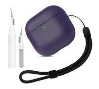 Teyomi Coque en TPU Compatible avec AirPods 4 génération avec kit de Nettoyage, étui de Protection avec Airpods 4 avec dragonne, Conception de Texture, Support pour Le Chargement sans Fil [Violet]